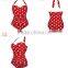Retro Red Dot Design One Piece Monokinis Swimsuit