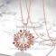 Natural pearl inlaid rose gold pendant necklace
