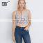 Floral chiffon cami crop top new design girl's fashion bralette