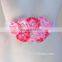 Double-color Cluster Hydrangea flowers Pearl center Sash Belt For Kids