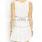 CHEFON Cotton fabric crochet white dress