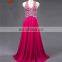 Cheap Best Quality ZZ-E0012 See Through Backless Halter Beading Long Chiffon Evening Dress