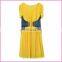 chiffon dress jeans high-waist ropeable eyes dress plicated sleeves long dress