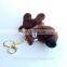 durable small plush dog toys round nose dog keychain