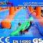300m long Orange and bule color urban water slide for summer fun