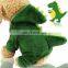 Warm Pet dog Cat green dinosaur coral fleece Clothes four feet Hoodie