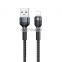 Remax 2.4A charging  phone braided usb data cable, bending resistant cable for lighting / Android phone