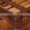 Custom Two Layer Hinged Wooden Wine Box 6 Bottles Burn Effect