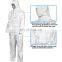 Disposable Clothing with Hood PP Suit Elastic Cuffs Front Zipper Closure