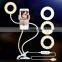 New style Fashion  Personality LED selfie light ring with phone holder for live and make up