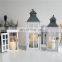 HOT SELL Amazon best seller wedding customized home decoration wood white candle lantern with Galvanized top