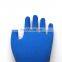 Blue Nitrile Coated Assembly Line Working Gloves With 15Gauge Nylon Spandex Liner For Sharp Metal Engineering Cargo Handling