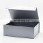 Stock ready metallic silver custom logo printing gift present box wholesale