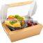 Disposable biodegradable custom print kraft paper lunch box
