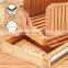 Bamboo Bread Slicer Cutting Guide With Stainless Steel Knife Foldable Compact Chopping Cutting Board With Crumb Tray for Bread