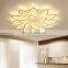 Iron Crystal Modern Light Luxury Flower Shape Design Remote Control Hotel Lobby Acrylic LED Ceiling Lamp