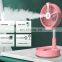 USB Rechargeable Folding Telescopic Floor Fan Mini Summer Mute Silent Student Desktop Table Fan for Office Bedroom Cooler