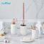 Bathroom Products Sets Toilet Brush Holder Soap Dispenser Tooth Brush Holder Soap Dish with Rhombic Pattern Stoneware