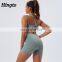 Sport exercise gym wear yoga clothes activewear sets for women sports bra and biker shorts sets womens workout yoga shorts sets