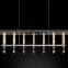 Custom Modern Luxury FONTANELLE Rectangular Brass Glass Chandelier for Kitchen Restaurant Living Room Hotel Decorative Lighting