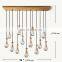 Modern Industrial Rain Drop Pendant Light Chandelier With Unique Glass Shade For Kitchen Island Living Room Bedroom Dining Room