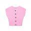 2025 Spring/Summer Sweet Sleeveless Vest Wholesale Women's Knitted Short Top