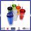 Hot sell customized double wall 16oz cheap price plastic tumbler mug