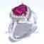 925 Sterling Silver Created Ruby Set Gemstone Jewelry Hong Kong Wholesale