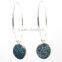 2015 trendy delicate hoop earrings, oval mineral druzy earrings, natural stone earrings