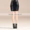 BODYCON FAUX LEATHER PANEL SKIRTS HIGH WAIST PENCIL SHORT SKIRT