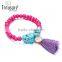 Best price jewelry charm bead bracelet plastic bead tassel bracelet Latest design jewelry