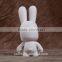 white rabbit blank vinyl toy for kids cute white blank vinyl toy