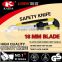 Hot sale 18mm snap off blade rubber grip utility cutter knife