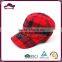  China supplier red grid 100% cotton baseball cap