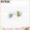Newest fashion double geometrical turquoise earring stud hot sale