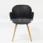 Modern Cheap Dining Chair Plastic Chair with Wooden Legs