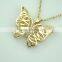 Beautiful hollow butterfly shaped gold plated jewelry pendant necklace