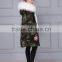 Custom Brand New Charming Camouflage Khaki Hooded Cotton Raccoon Fur Collar Winter Jackets