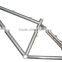 silver surface titanium bike frame made by Gr9 titanium tube