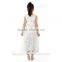 Newest white embroidered long summer dress children pure elegant frock design for girls