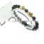 KJL-ST0011 Men Bracelets Gold white/black zircon beaded Leopard Charm Bracelet Matte Onyx Natural Stones For Women Man