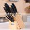 8 pcs forged pom handle kitchen knife set with wooden block