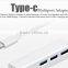 2016 New Type-c Hub 3-in-1 Multiport Usb Type C To Usb/vga/type C Adapter For New Macbook