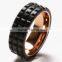 8mm stainless steel Ring With Black Carbon Fiber Inlay Unisex Men's Ring Anniversary Engagement Wedding Band