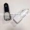 white black USB car charger with 2 usb ports
