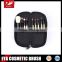 9pcs OEM Travel Makeup brush set with Black Zipper Pouch