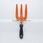 High carbon steel garden fork 3 teeth garden fork with plastic handle