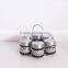 6pcs glass salt and pepper shaker with metal cap