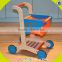 wholesale supermarket pretend toys wooden kids toy shopping trolley W16E016-S