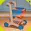 wholesale cheap children wooden push toy shopping cart funny kids wooden toy shopping cart W16E016-S